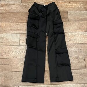 House of CB Black Wide-Leg Cargo Pants